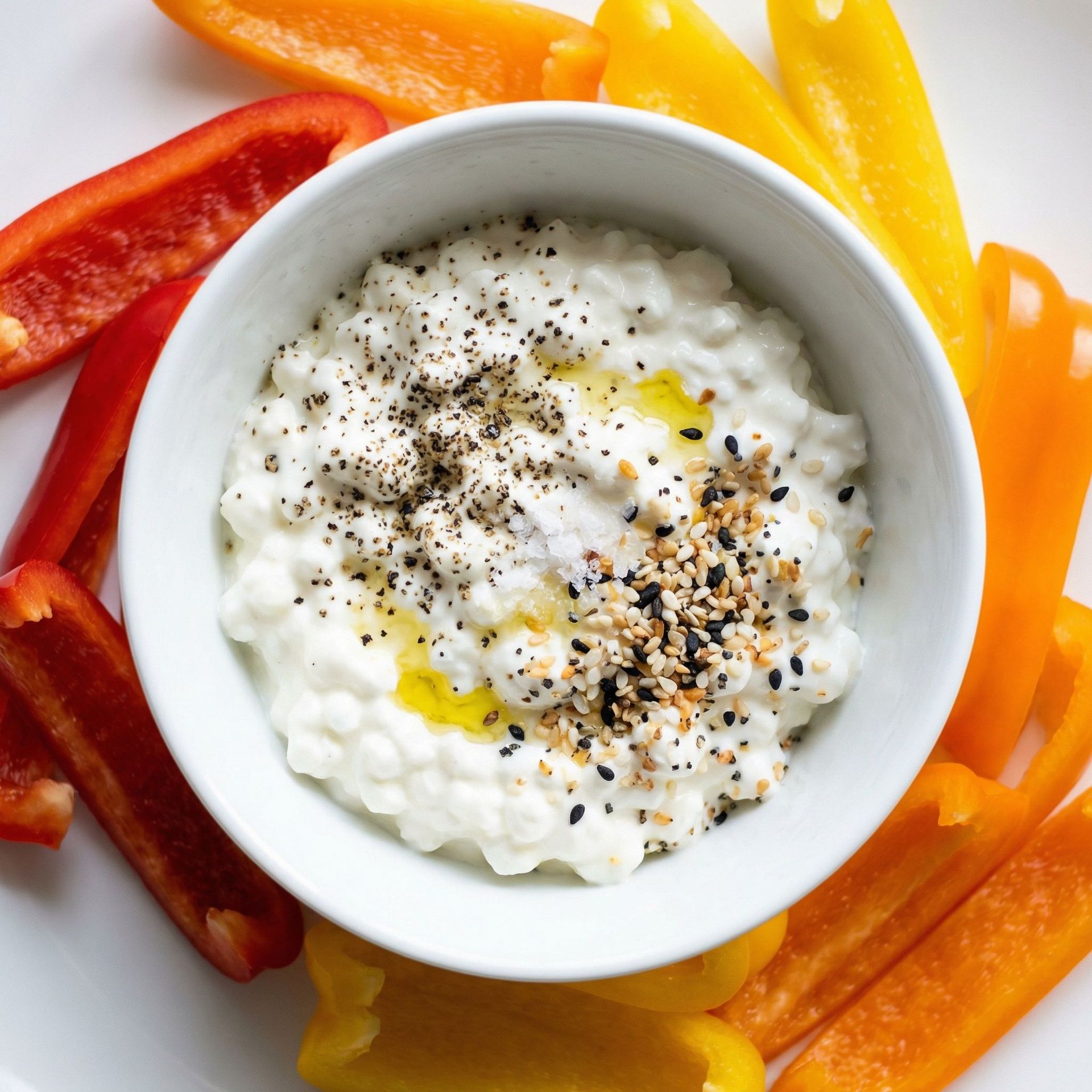 Cottage Cheese & Bell Pepper Dippers, prepared as a finished Lila recipe