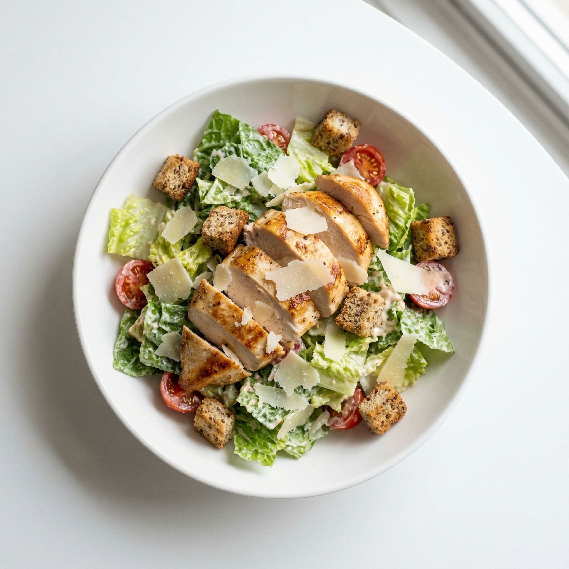 Classic Chicken Caesar Salad, prepared as a finished Lila recipe