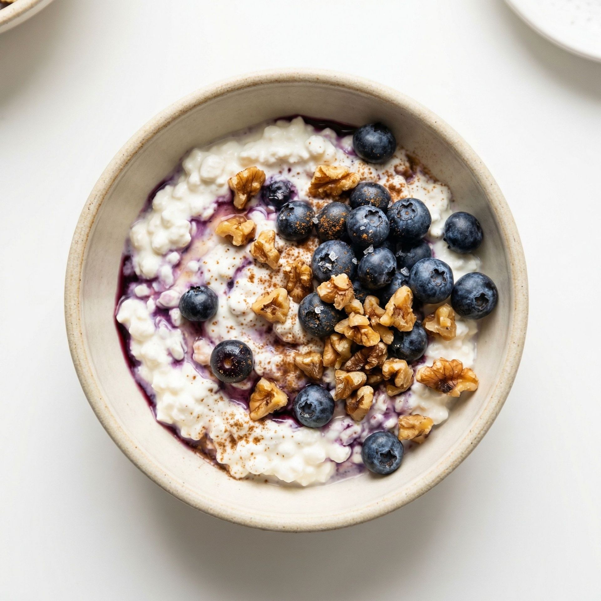 Blueberry Walnut Cottage Cheese Bowl, prepared as a finished Lila recipe