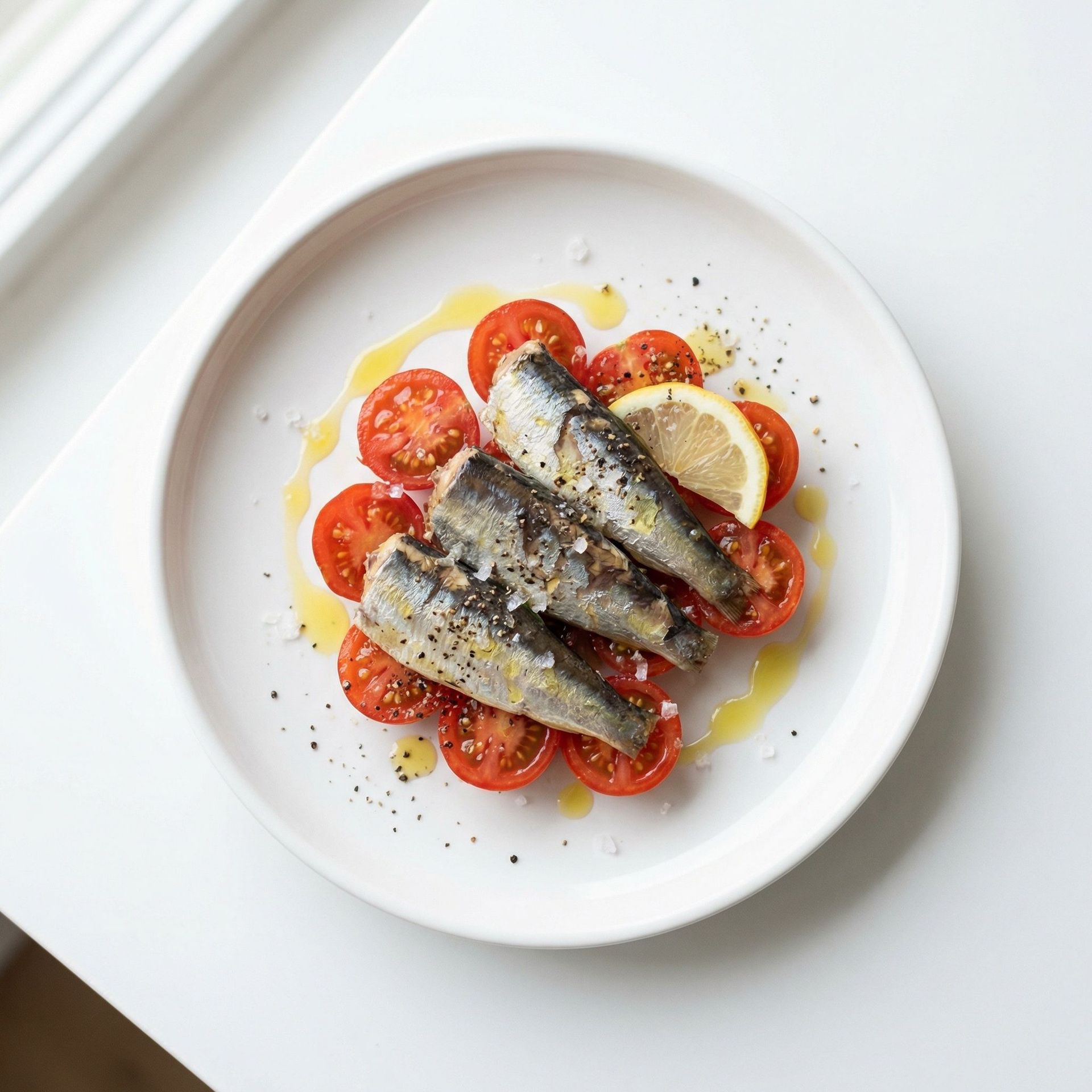 Mediterranean Sardine and Tomato Plate, prepared as a finished Lila recipe