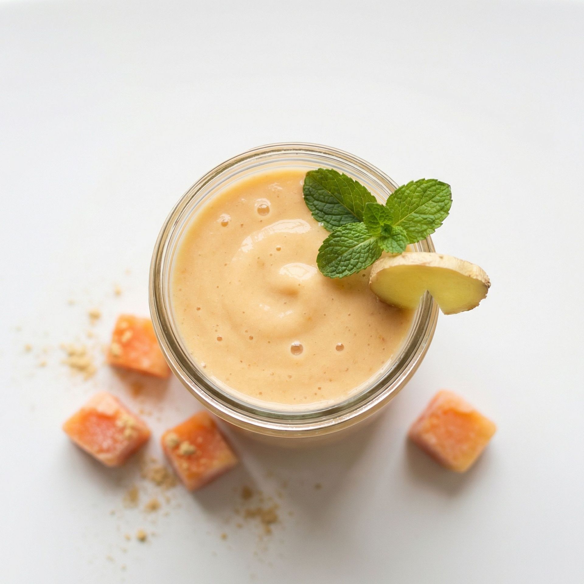 Papaya Ginger Soothe & Restore Smoothie, prepared as a finished Lila recipe