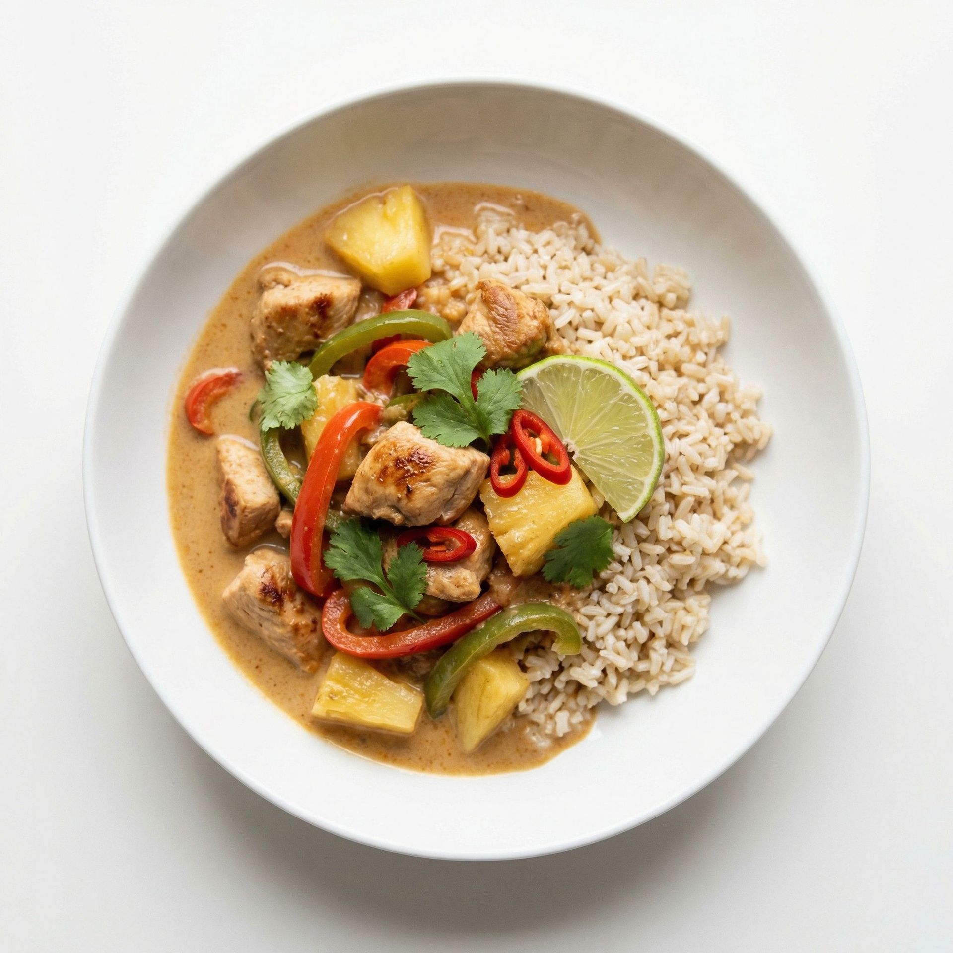 Thai-Style Coconut Curry Chicken with Pineapple, prepared as a finished Lila recipe