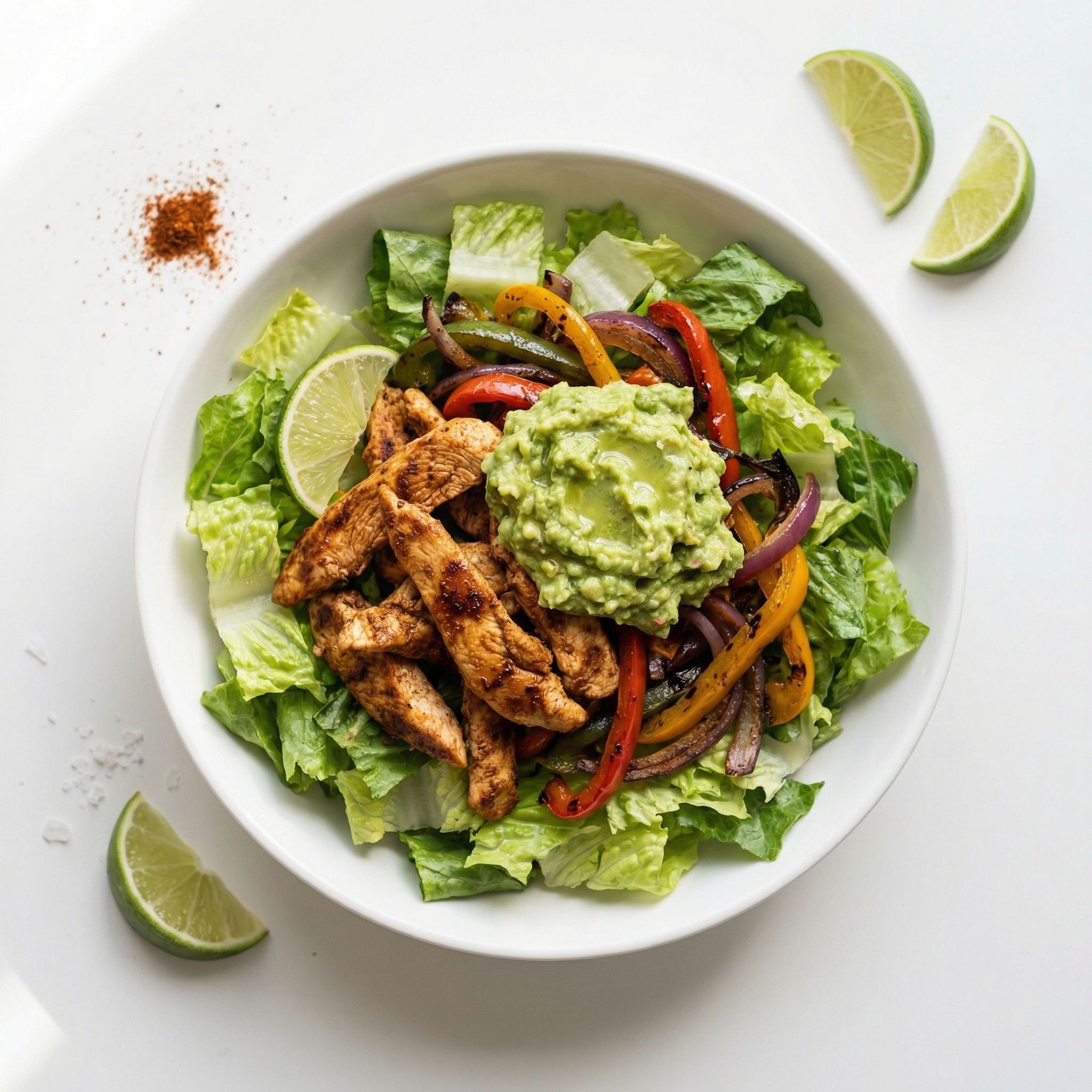 Zesty Chicken Fajita Salad, prepared as a finished Lila recipe