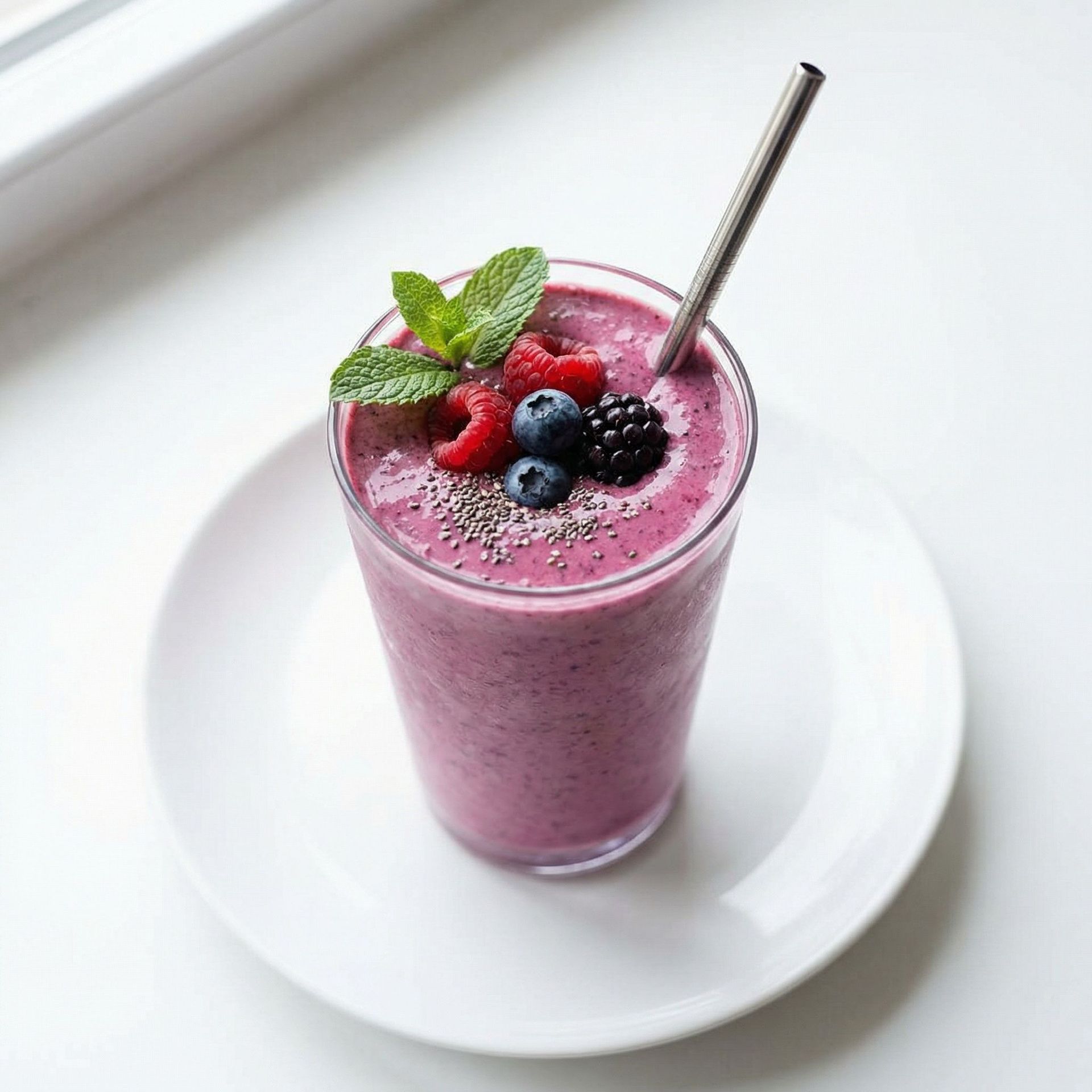 Berry & Soy Protein Smoothie, prepared as a finished Lila recipe
