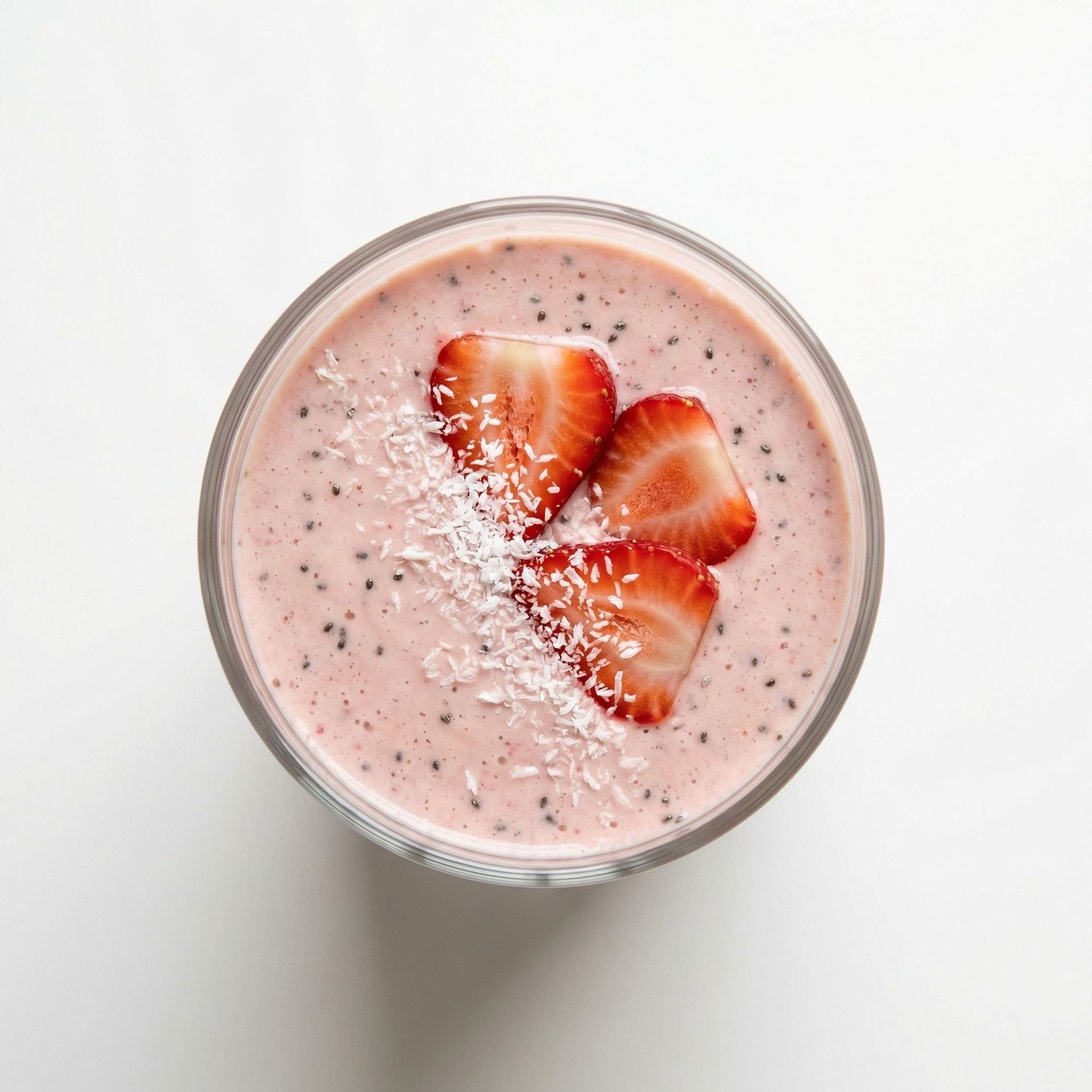 Strawberry Coconut Cream Protein Shake, prepared as a finished Lila recipe