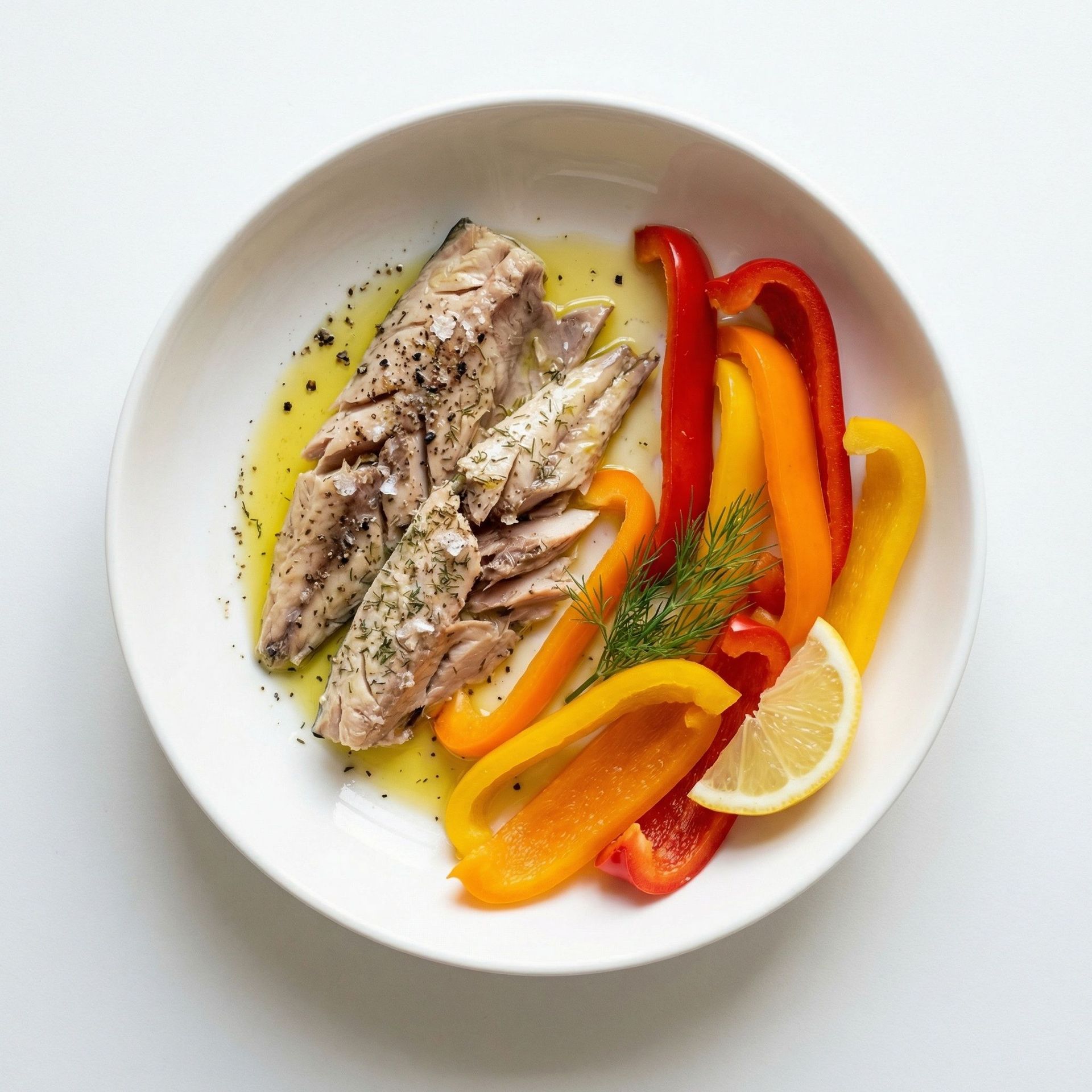 Zesty Mackerel & Bell Pepper Scoops, prepared as a finished Lila recipe
