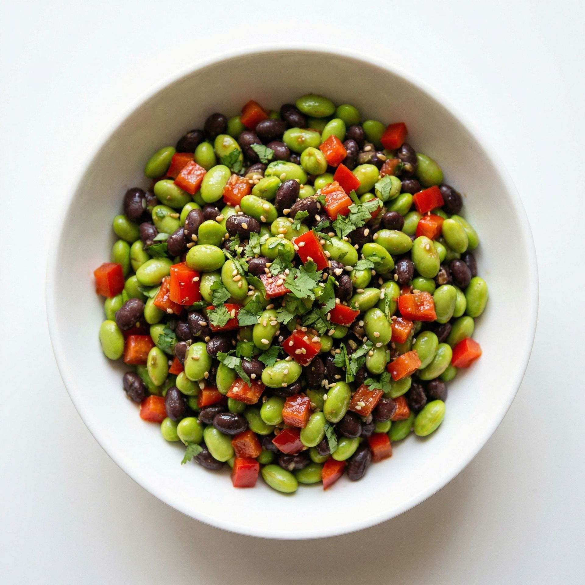 Edamame & Black Bean Power Salad, prepared as a finished Lila recipe