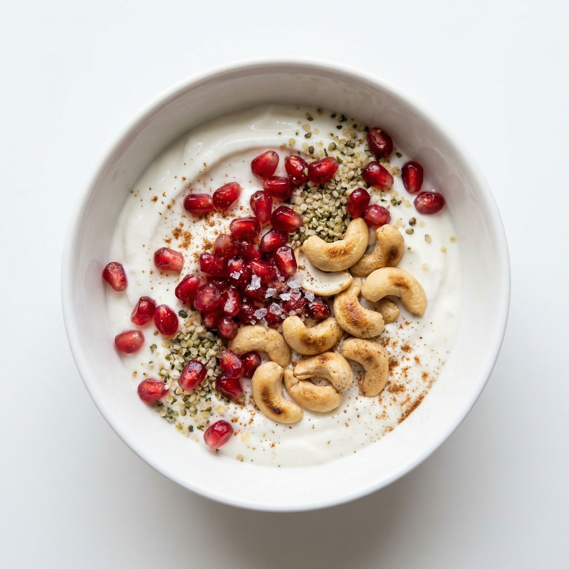 Pomegranate & Hemp Seed Protein Bowl, prepared as a finished Lila recipe