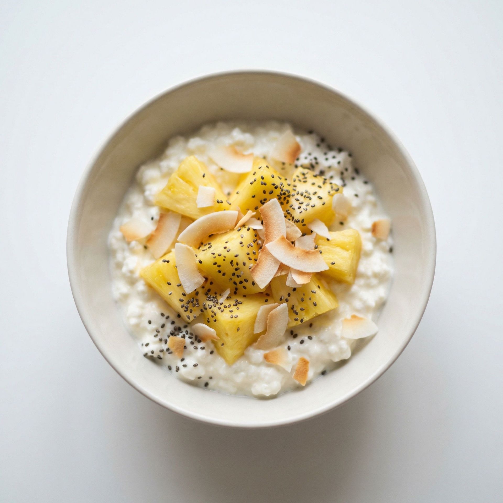 Tropical Cottage Cheese Bowl, prepared as a finished Lila recipe