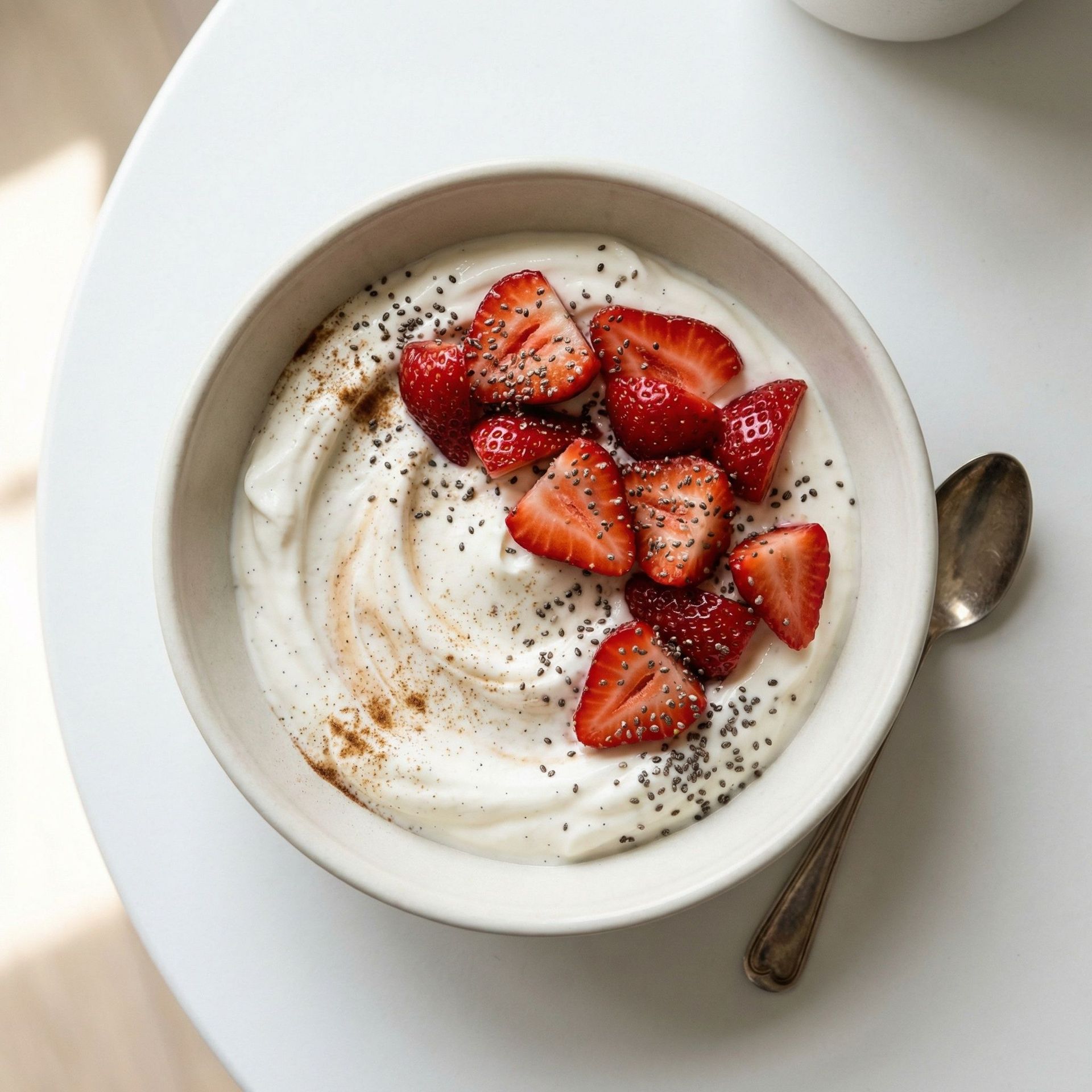 Strawberry Chia Greek Yogurt Bowl, prepared as a finished Lila recipe
