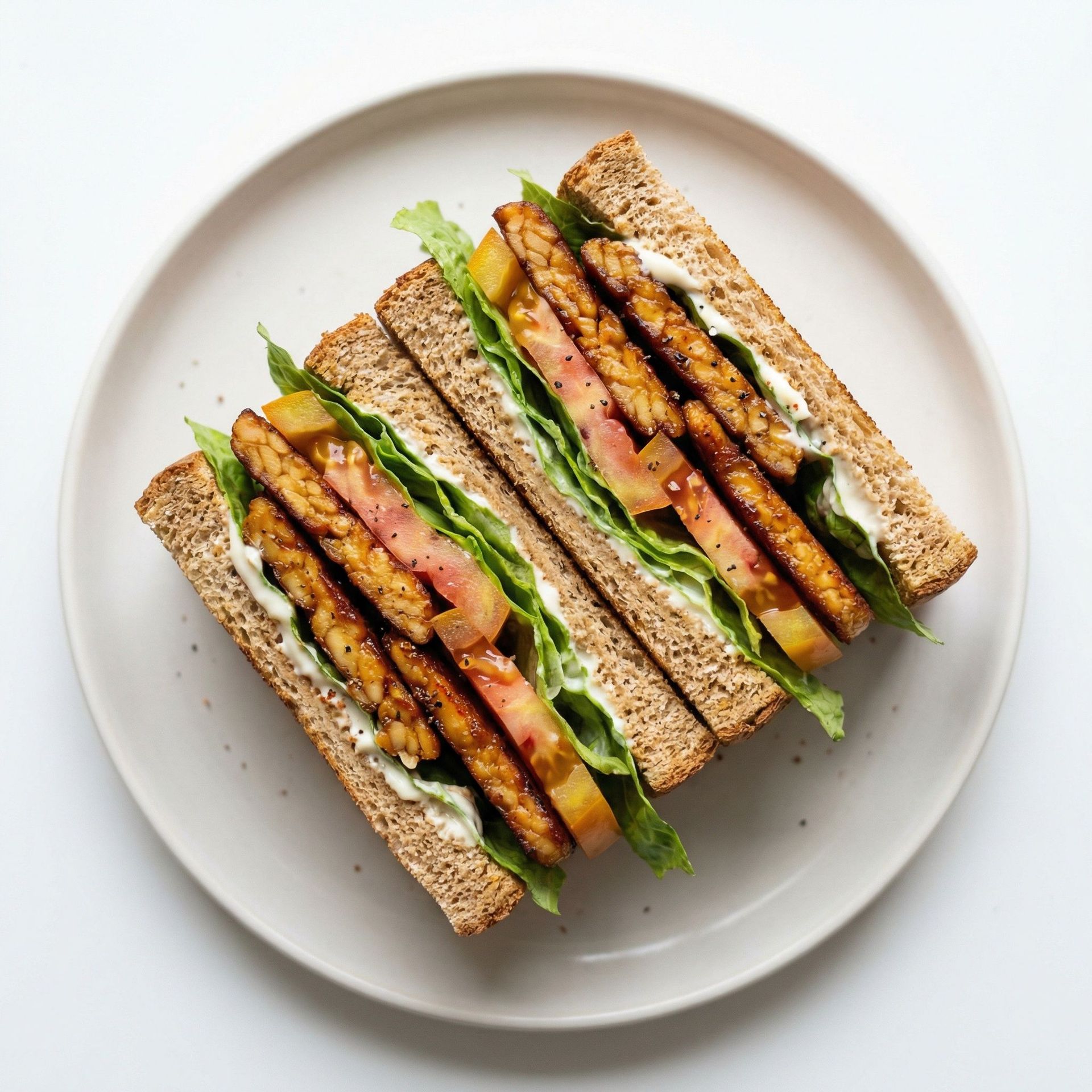 Smoky Tempeh BLT, prepared as a finished Lila recipe
