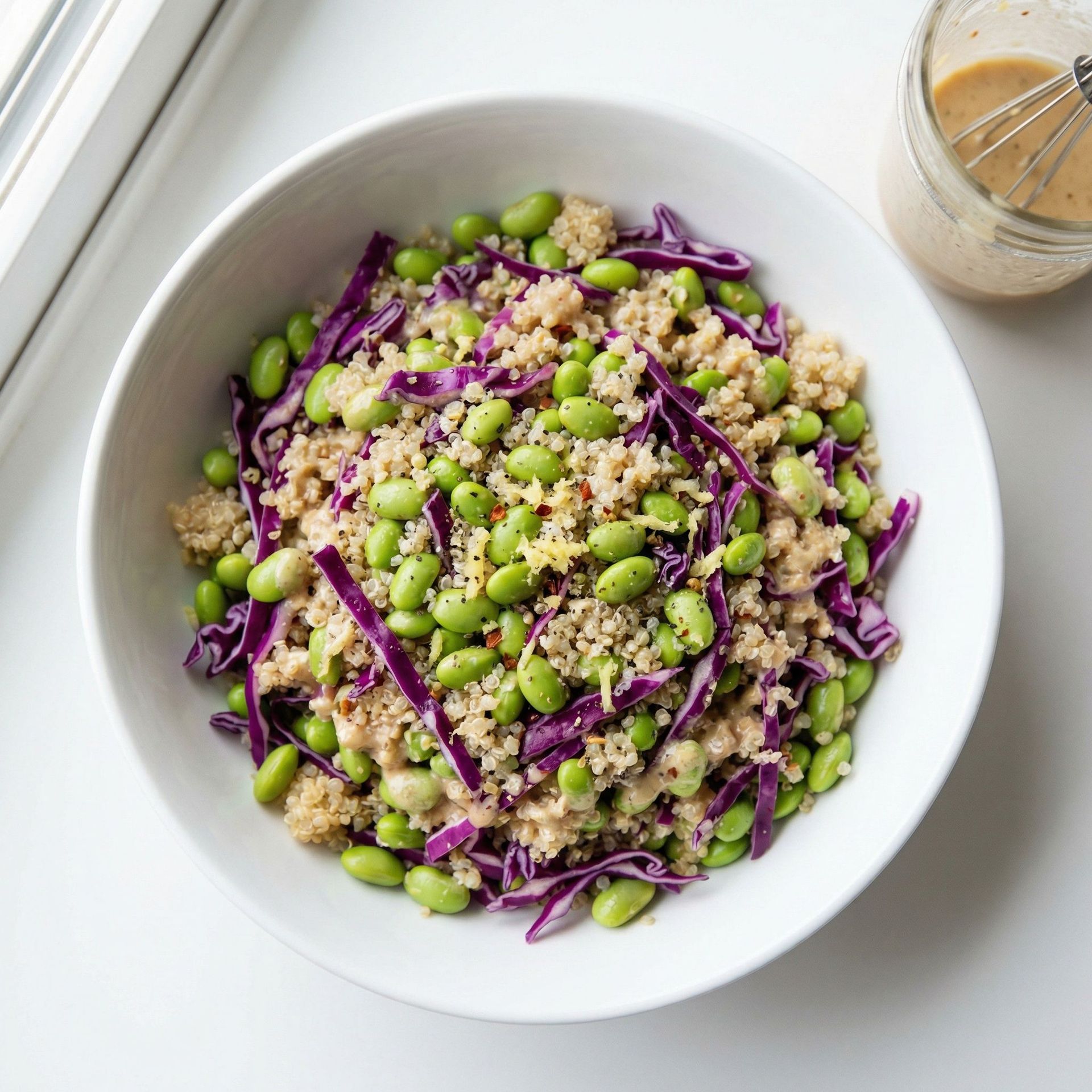 Crunchy Edamame & Quinoa Power Bowl, prepared as a finished Lila recipe