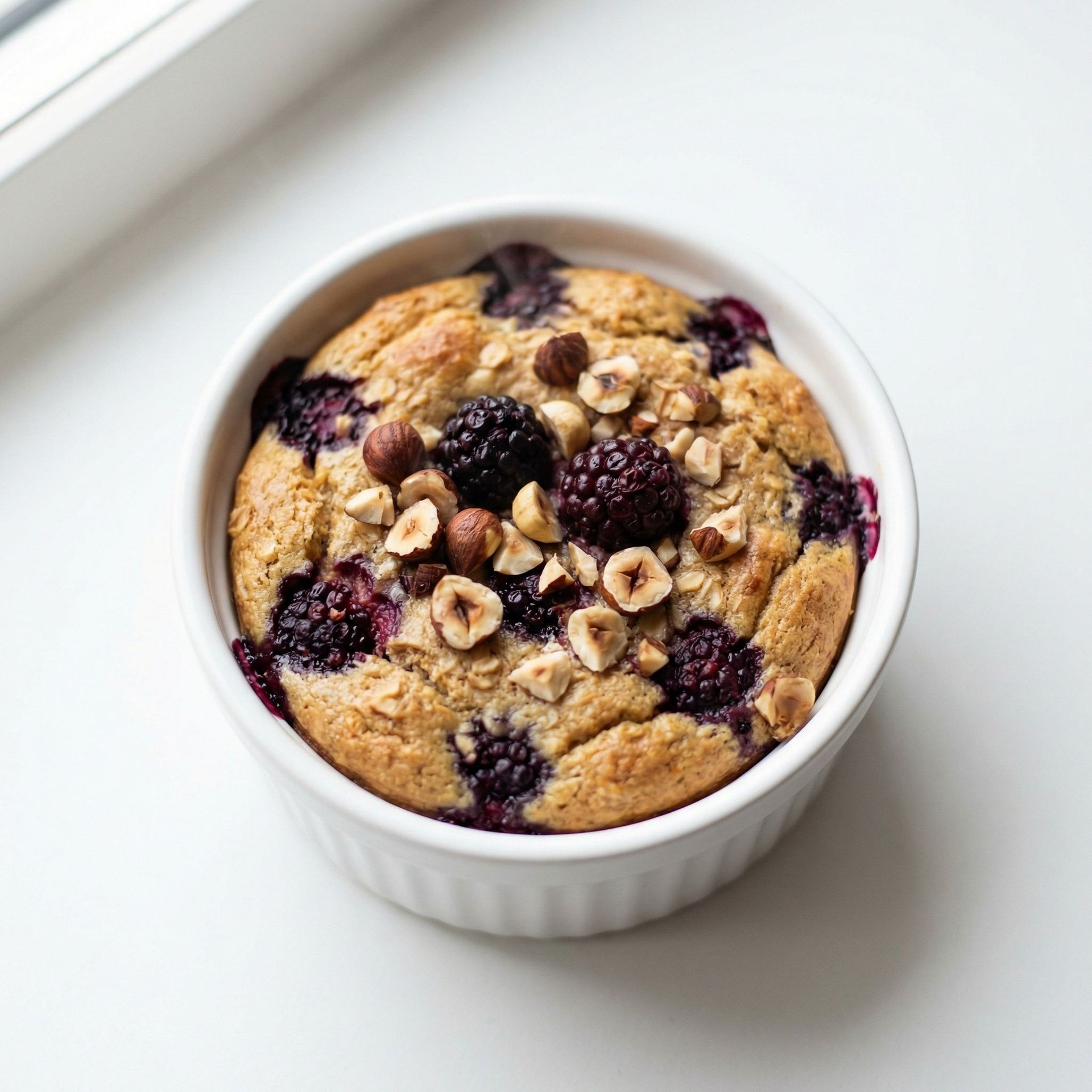 Blackberry And Hazelnut Baked Oats, prepared as a finished Lila recipe