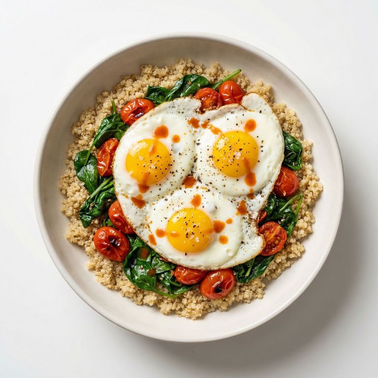 Savory Quinoa & Egg Breakfast Bowl, prepared as a finished Lila recipe