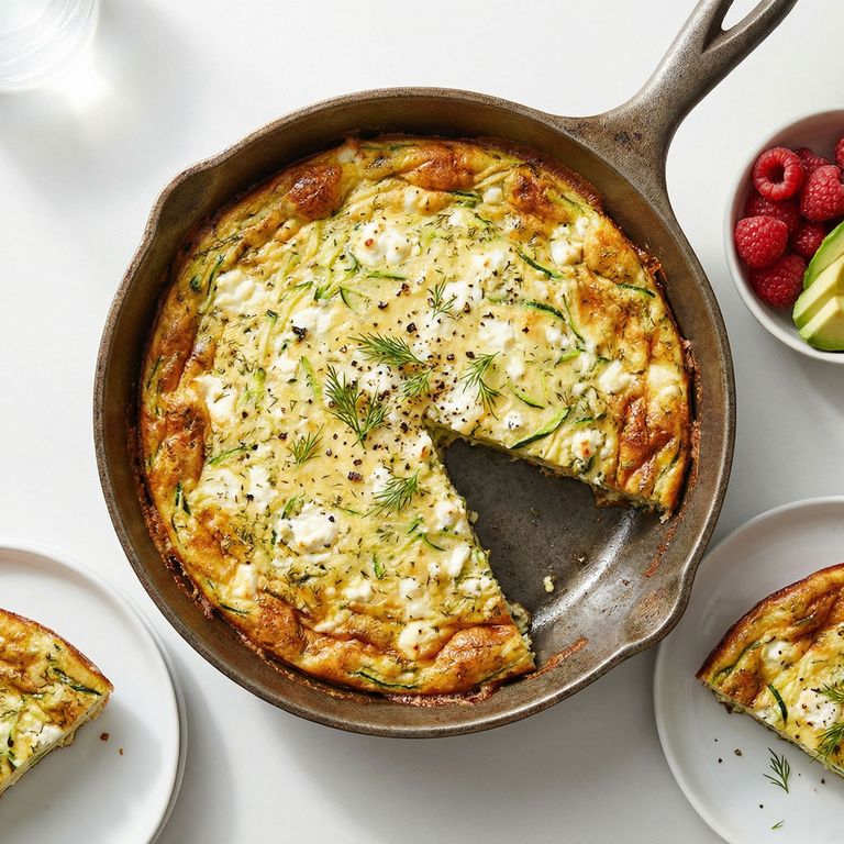 Zucchini and Feta Protein Frittata, prepared as a finished Lila recipe